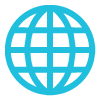 A globe icon representing Language USA's services for websites.