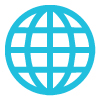 A globe icon representing Language USA's services for websites.